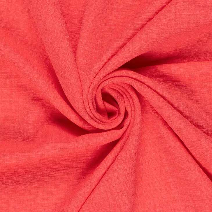 Linnenlook bedrukt effen donker rood